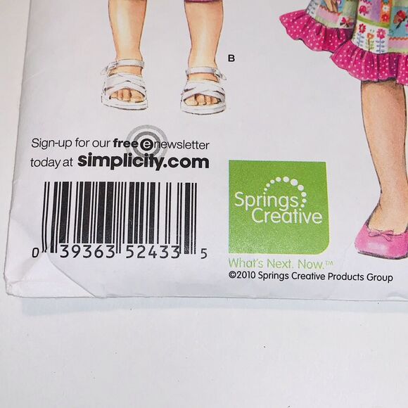 Simplicity Daisy Kingdom Pattern 2433 Girls sz 3-8 Top Pants Dress Bag Uncut - Picture 3 of 12